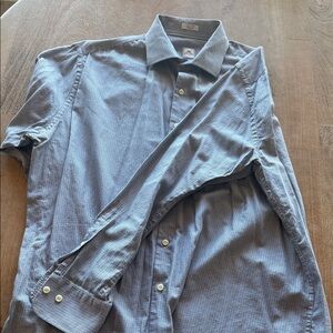 Peter Millar Blue and Brown Patterned Shirt